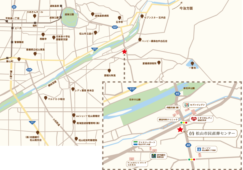 松山市民直葬センター所在地の地図