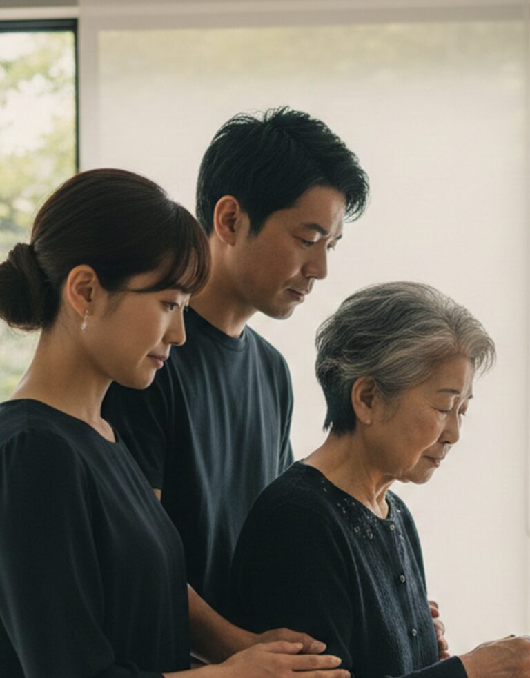 家族葬を振り返る家族